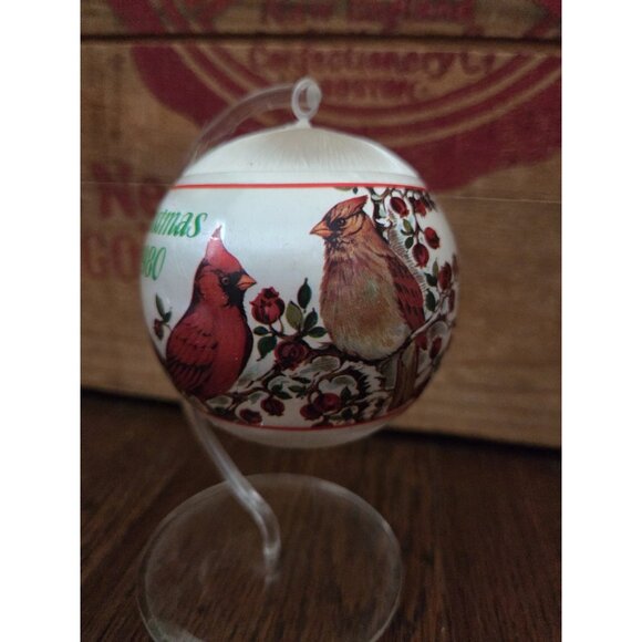 Vtg Satin Unbreakable Christmas 1980 Cardinal Ornament NO BOX - Picture 3 of 7